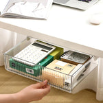 Under Desk Hidden Drawer Organizer Invisible Storage Box for Stationery and Office Supplies, Medium Clear, Medium Clear Black, Large Clear, Large Clear Black, XL Clear