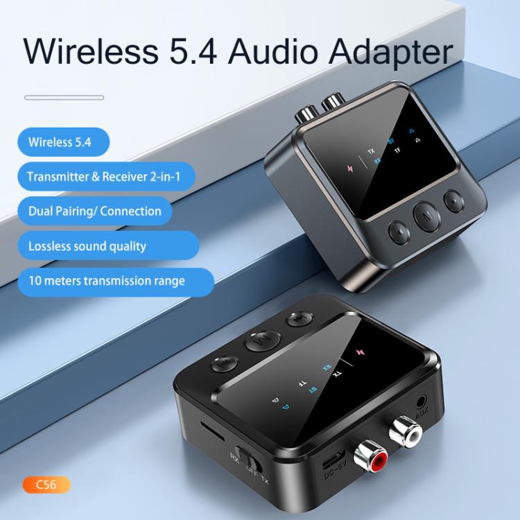 Bluetooth 5.4 Audio Transmitter/Receiver Adapter With TF Card Playback, C56