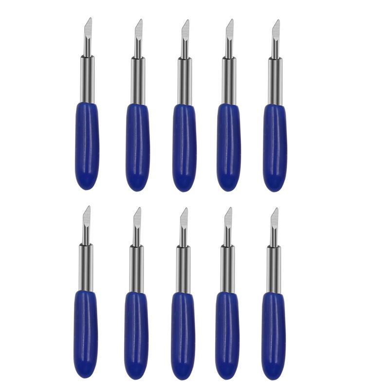 10pcs For Roland Engraving Cutter Engraving Machine Accessories Consumables Engraving Machine Cutter, 30 Degrees Yellow, 45 Degrees Red, 60 Degrees Blue
