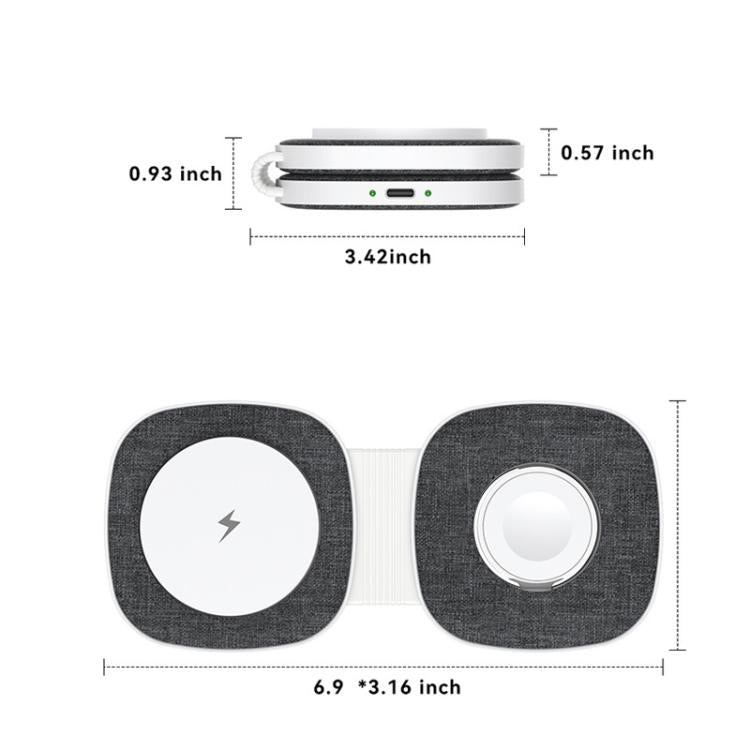 T2 15W 3 In1 Portable Foldable Magnetic Wireless Charger
