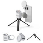 TELESIN Magnetic Phone Mounting Aid Photography Handle Remote Control Assistant, White Camera Grip+Silver Fill Light, White Camera Grip+Tripod+Silver Fill Light, White Camera Grip+White Fill Light, White Camera Grip+Tripod+White Fill Light             ...