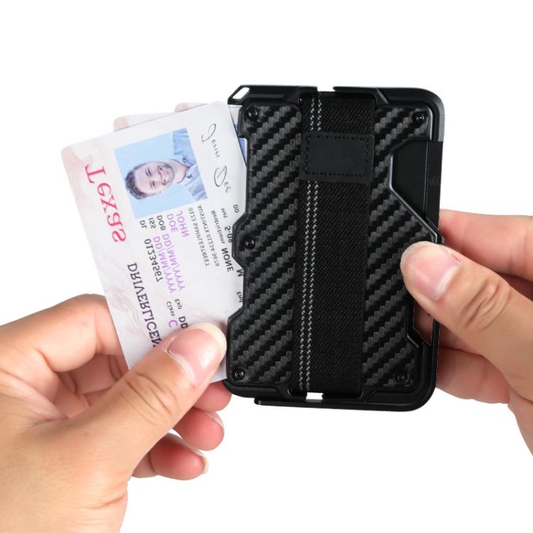 For AirTag 2nd Gen / AirTag 1st Gen Magnetic Metal Card Holder with Phone Stand, RFID Blocking, Elastic Wrist Strap