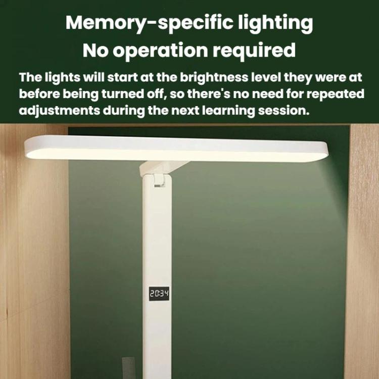 Xiajule Eye-Caring Study Desk Lamp With Time Display 3-Color Temperature Dimmable Reading Bedside Lamp, XH4000, XH4800