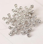 Fashion Water Drill Christmas Snowflake Brooch, Gold, Silver