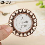 2 PCS Creative Metal Vintage Photo Frame, Fawn, Pumpkin, Fence, Butterfly Round, Paris, Heart Keychain, Square Keychain, Oval, Lace Square, Love Round, Butterfly Square, Lace Heart, Golden Square, Gray Square