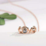 Love Memory 100 Languages I Love You Projection Love Letter Pendant Necklace, love letter rose gold, love letter silver