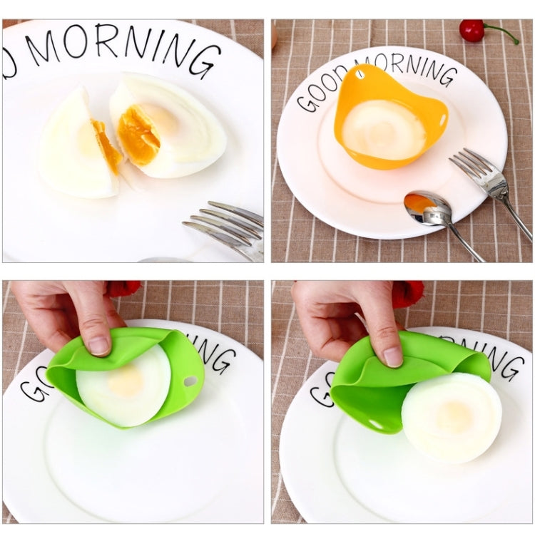 Silicone Egg Cooker Egg Bracket Kitchen Tools Pancake Cookware Bakeware Steam Eggs Plate Tray, Green, Red, 4 pieces of steamed egg