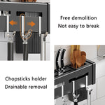 Kitchen Wall-mounted Rack Free Punching Chopsticks Holder, Brushed 30cm, Brushed 40cm, Brushed 50cm, Brushed 60cm, Black 30cm, Black 40cm, Black 50cm, Black 60cm