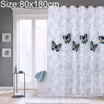 Butterfly Waterproof Polyester Shower Washable Bathroom Curtains, 80x180cm, 120x180cm