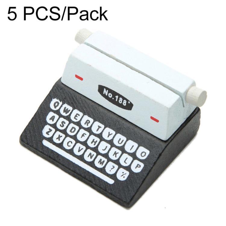 5 PCS Creative Coffee Vintage Wooden Typewriter Photo Card Desk Messege Memo Holder Stand Card Holder