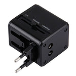 World-Wide Universal Travel Concealable Plugs Adapter with & Built-in Dual USB Ports Charger for US, UK, AU, EU