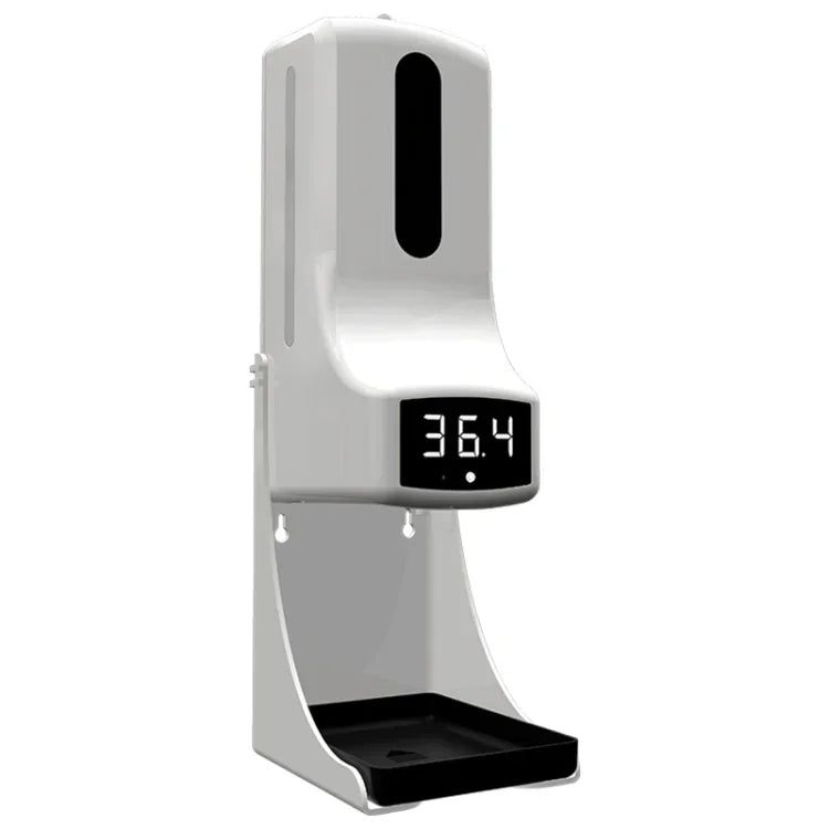 K9 Pro Handsfree Non-contact Body Light-sensitive Distance Sensor Thermometer + 1000ml Automatic Non-contact Liquid Soap Dispenser with Base Mount, K9 Pro