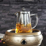 Stainless Steel Clear Heat Resistant Glass Filter Tea Pot, Capacity: 950ml, Capacity: 950ml