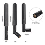 2 x 6dBi 2.4GHz 5GHz Dual Band WiFi RP-SMA Male Antenna + 2 x 35CM RP-SMA IPEX MHF4 Pigtail Cable for M.2 NGFF WiFi WLAN Card, 6dBi Antenna + RP-SMA Cable