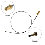 2 x 6dBi 2.4GHz 5GHz Dual Band WiFi RP-SMA Male Antenna + 2 x 35CM RP-SMA IPEX MHF4 Pigtail Cable for M.2 NGFF WiFi WLAN Card, 6dBi Antenna + RP-SMA Cable