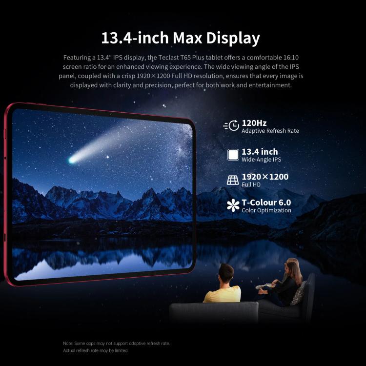 Teclast T65 Plus 4G LTE Tablet PC, 8GB+256GB, 13.4 inch Android 15 MediaTek Helio G99 Octa Core, Support Dual SIM, T65 Plus