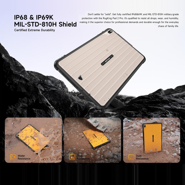 Ulefone Rugking Pad 2 Pro Rugged Tablet PC, 8GB+128GB, 10.1 inch Android 16 Unisoc T7250 Octa Core 4G Network, EU Plug, 8GB+128GB