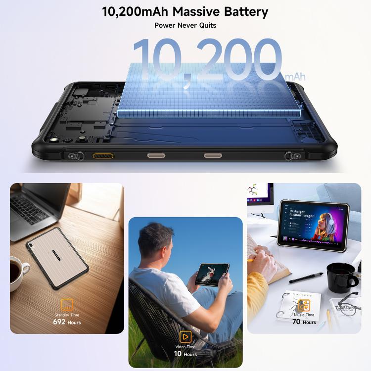 Ulefone Rugking Pad 2 Pro Rugged Tablet PC, 8GB+128GB, 10.1 inch Android 16 Unisoc T7250 Octa Core 4G Network, EU Plug, 8GB+128GB