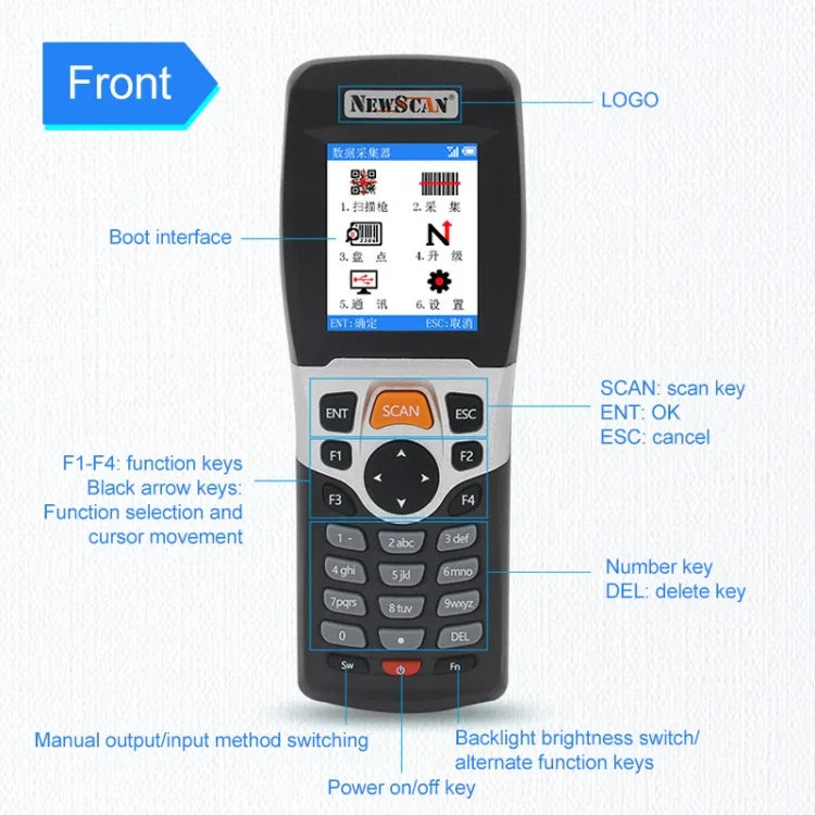 NEWSCAN NS3309 One-dimensional Laser USB + Wireless Barcode Scanner Collector, NS3309L