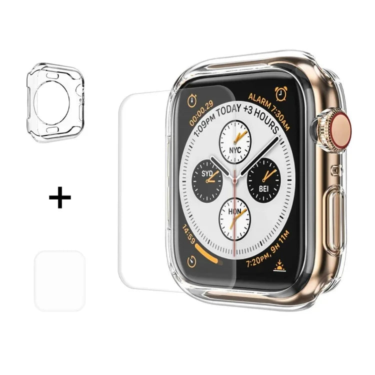 ENKAY Hat-Prince 2 in 1 TPU Semi-clad Case + 3D Full Screen PET Curved Heat Bending Film for Apple Watch Series 6 / 5 / 4 / SE 3 / SE 2 / SE 1 44mm, F Apple Watch Series 6 / 5 / 4 / SE 3 / SE 2 / SE 1 44mm