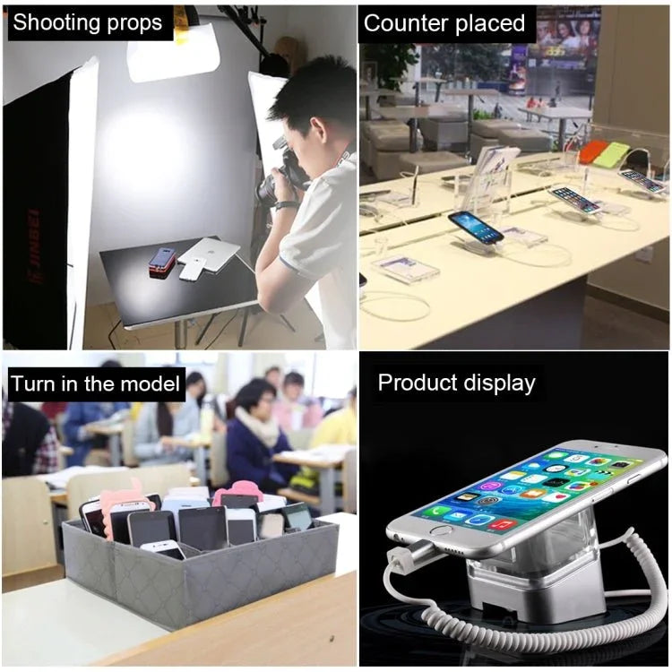 Aluminum Shell Cylindrical Display Stand Digital Magnetic Security System Burglar Alarm / Anti - theft Alarm Display Holder for Mobile Phones with Type - C / USB - C Port - Trustpick