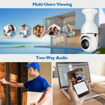 DP17 2.0 Million Pixels Single Light Source Smart Dual - band WiFi 1080P HD Outdoor Network Light Bulb Camera, Support Infrared Night Vision & Two - way Audio & Motion Detection & TF Card - Trustpick