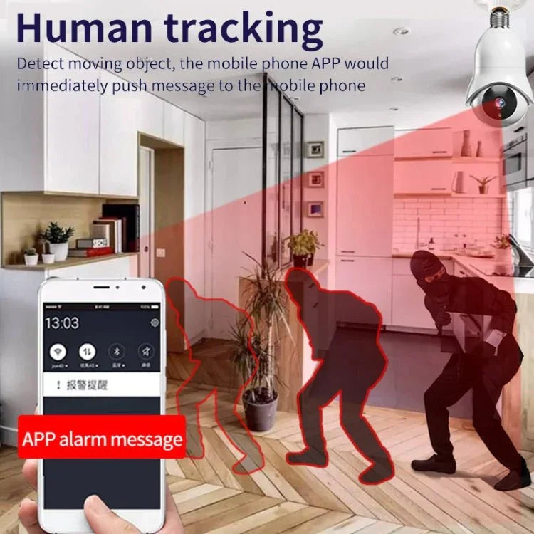 DP31 2.0MP HD Light Bulb WiFi Surveillance Camera, Support Motion Detection, Night Vision - Trustpick