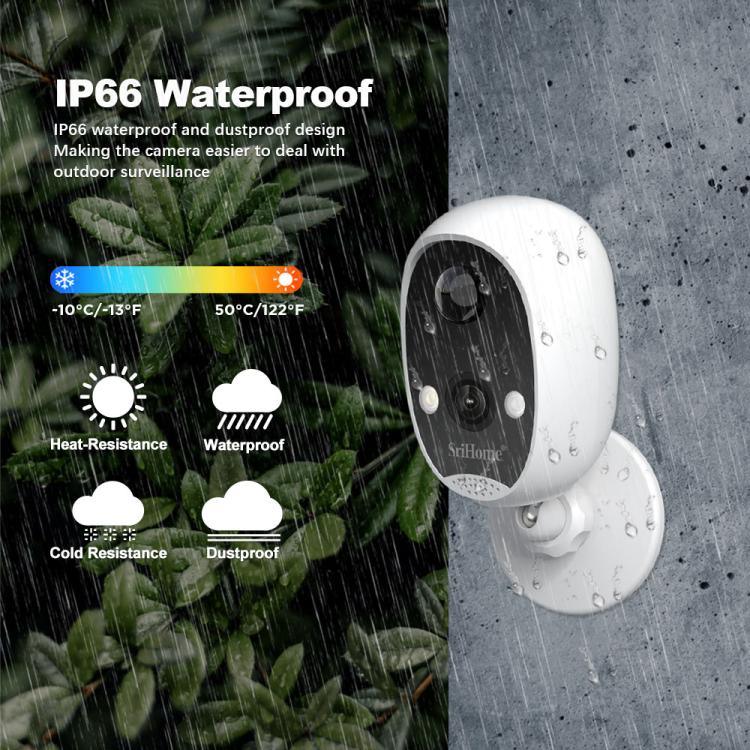 SriHome DH008 4MP 2K Low Power Consumption Wireless Security Camera System - Trustpick