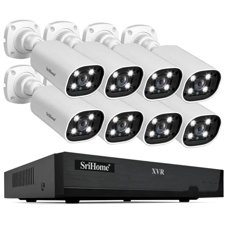 SriHome NVS008 - AHD006 2MP HD 8 - CH XVR NVR Camera Network Video Recorder Kit - Trustpick