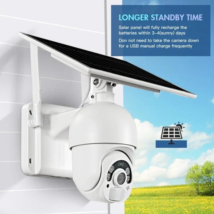 T22 1080P Full HD Solar Powered 4G Network EU Version Camera, Support PIR Alarm, Night Vision, Two Way Audio, TF Card - Trustpick