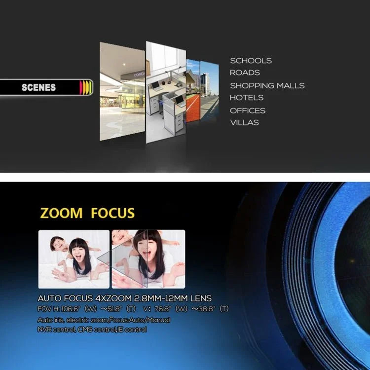 TV - 651eH5/IP AF POE H.264++ 5MP IP Camera Auto Focus 4x Zoom 2.8 - 12MM Lens Surveillance Cameras - Trustpick
