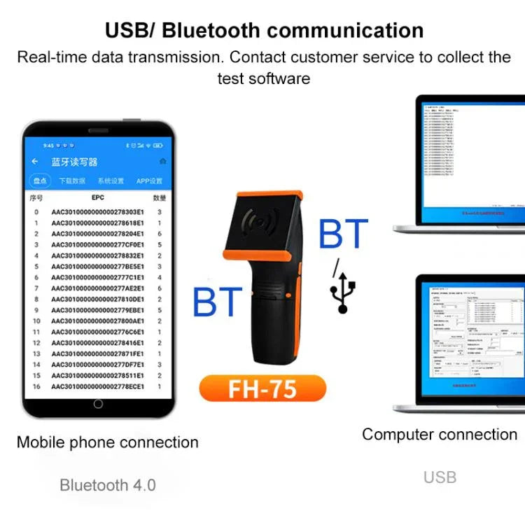 UHF 915M Inventory Terminal RF Tag Handheld RFID Bluetooth Reader, Reading Distance: 0 - 6m - Trustpick