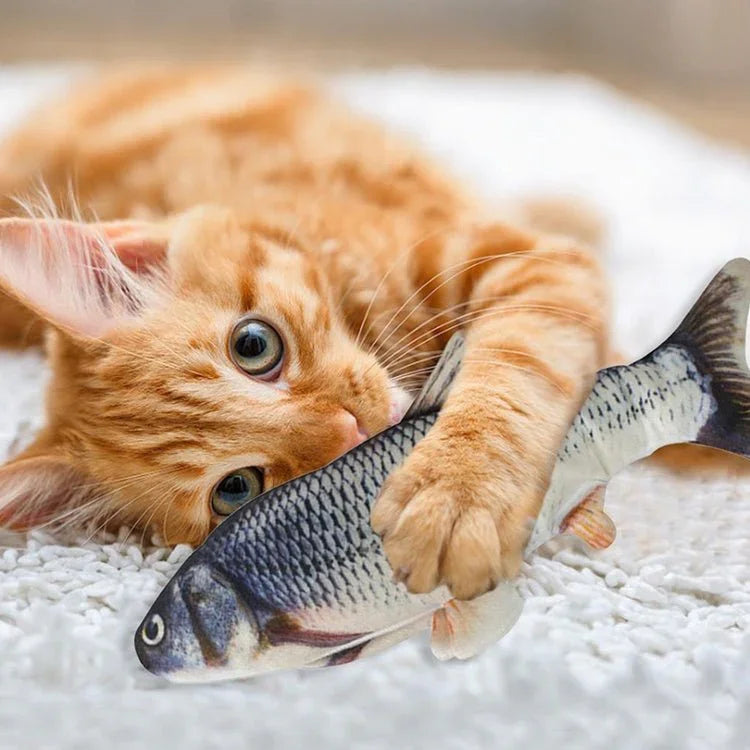 USB Charging Pet Simulation Fish Electric Cat Interactive Toy, Size：30cn - Trustpick