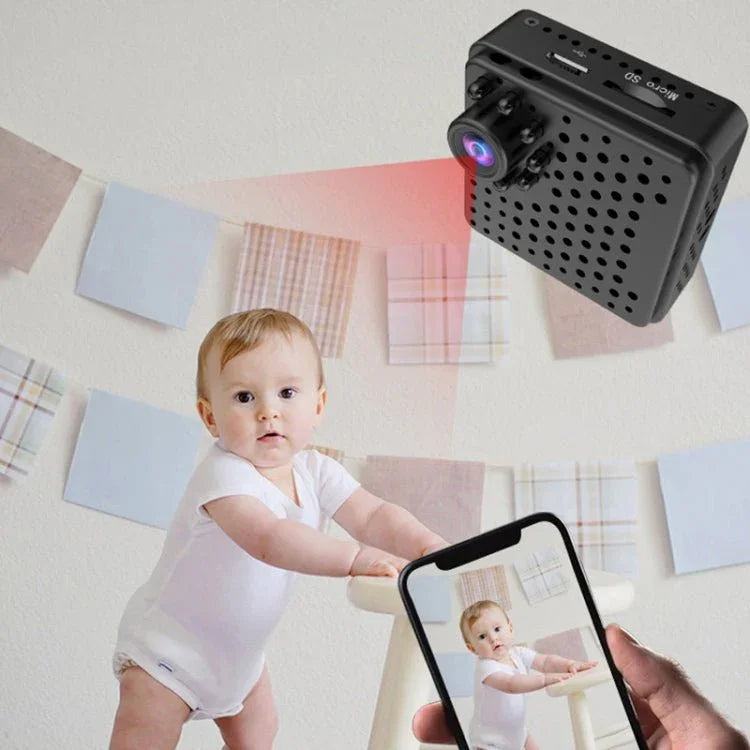 W18 1080P HD WiFi Smart Mini Security Camera, Support 155 Degrees Wide Angle & Motion Detection & Infrared Night Vision & TF Card - Trustpick
