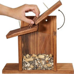 Wood Squirrel Feeder Chipmunk House For Corn, Peanuts - Trustpick